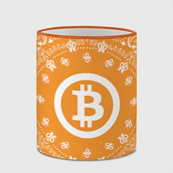 Кружка 3D Bitcoin Mandala, цвет: 3D-оранжевый кант — фото 2