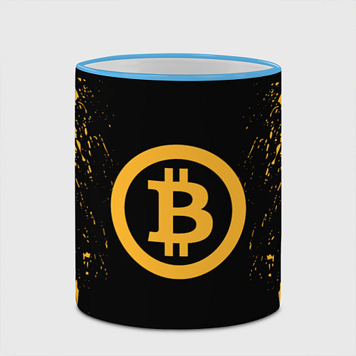 Кружка цветная Bitcoin Master / 3D-Небесно-голубой кант – фото 2