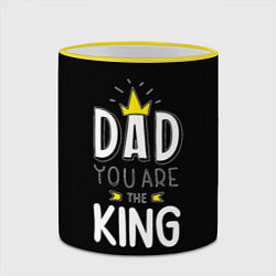 Кружка 3D Dad you are the King, цвет: 3D-желтый кант — фото 2
