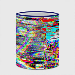 Кружка 3D VHS Glitch, цвет: 3D-синий кант — фото 2