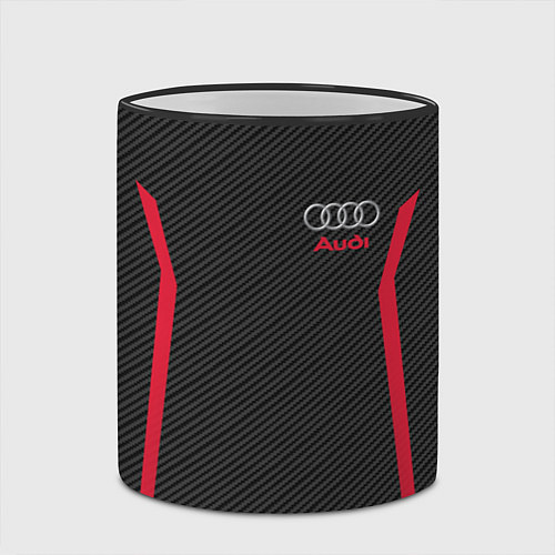 Кружка цветная Audi: Black Carbon / 3D-Черный кант – фото 2