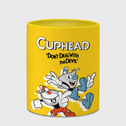 Кружка 3D Cuphead: Don't deal with the Devil, цвет: 3D-белый + желтый — фото 2