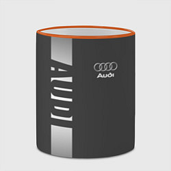 Кружка 3D Audi: Grey Sport, цвет: 3D-оранжевый кант — фото 2