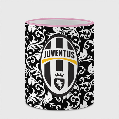 Кружка цветная FC Juventus: Floral Logo / 3D-Розовый кант – фото 2