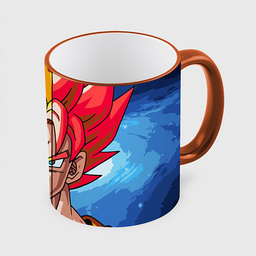 Кружка цветная Colour Goku / 3D-Оранжевый кант – фото 1