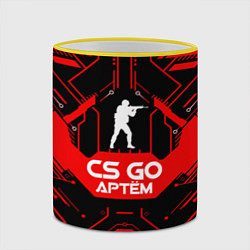 Кружка 3D CS:GO - Артём, цвет: 3D-желтый кант — фото 2