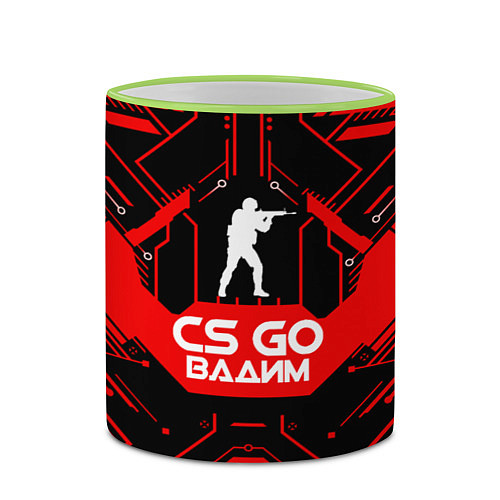 Кружка цветная CS:GO - Вадим / 3D-Светло-зеленый кант – фото 2