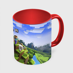 Кружка 3D Майнкрафт: Илья, цвет: 3D-белый + красный