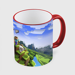 Кружка 3D Майнкрафт: Пётр, цвет: 3D-красный кант
