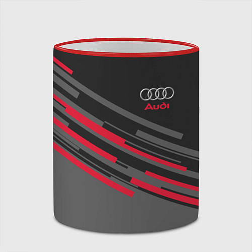 Кружка цветная AUDI SPORT / 3D-Красный кант – фото 2
