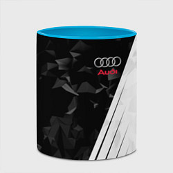 Кружка 3D Audi: Black Poly, цвет: 3D-белый + небесно-голубой — фото 2