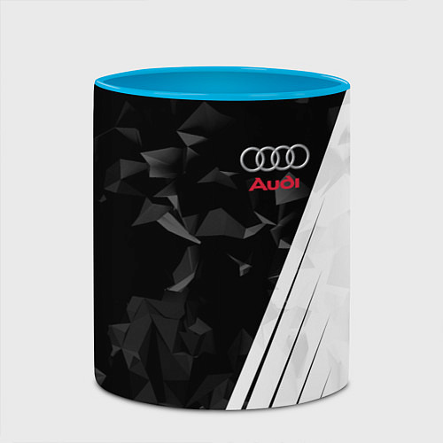 Кружка цветная Audi: Black Poly / 3D-Белый + небесно-голубой – фото 2