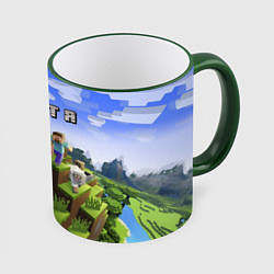 Кружка 3D Minecraft: Настя, цвет: 3D-зеленый кант