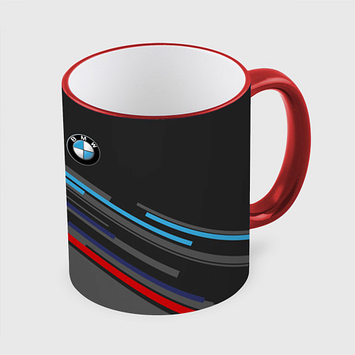 Кружка цветная BMW BRAND COLOR / 3D-Красный кант – фото 1
