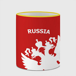 Кружка 3D Russia: Red & White, цвет: 3D-желтый кант — фото 2