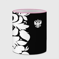 Кружка 3D Russia: B&W Floral, цвет: 3D-розовый кант — фото 2