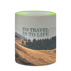 Кружка 3D To Travel is to Life, цвет: 3D-светло-зеленый кант — фото 2