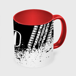 Кружка 3D Honda: Black Spray, цвет: 3D-белый + красный