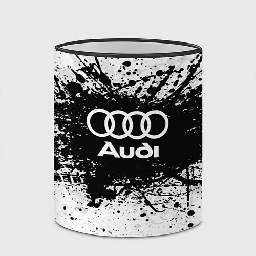 Кружка цветная Audi: Black Spray / 3D-Черный кант – фото 2