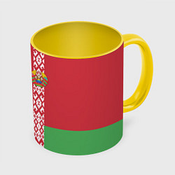 Кружка 3D Беларусь, цвет: 3D-белый + желтый