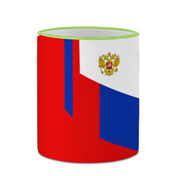 Кружка 3D Russia: Geometry Tricolor, цвет: 3D-светло-зеленый кант — фото 2