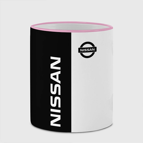 Кружка цветная Nissan B&W / 3D-Розовый кант – фото 2