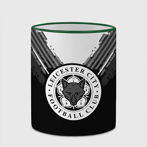 Кружка цветная FC Leicester City: Black Style / 3D-Зеленый кант – фото 2