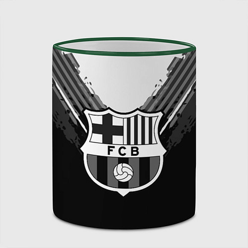 Кружка цветная FC Barcelona: Black Style / 3D-Зеленый кант – фото 2