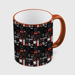 Кружка 3D Twenty One Pilots: Pattern, цвет: 3D-оранжевый кант