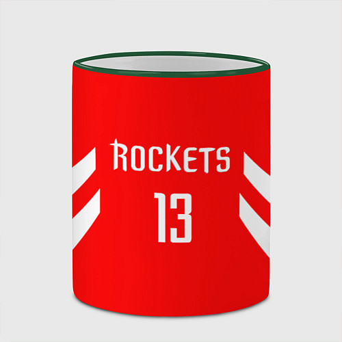 Кружка цветная Rockets: James Harden 13 / 3D-Зеленый кант – фото 2