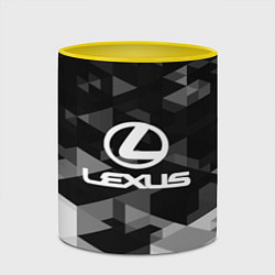 Кружка 3D Lexus sport geometry, цвет: 3D-белый + желтый — фото 2