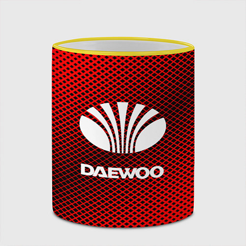 Кружка цветная Daewoo: Red Carbon / 3D-Желтый кант – фото 2