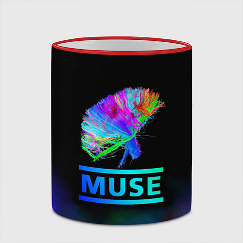 Кружка цветная Muse: Neon Flower / 3D-Красный кант – фото 2