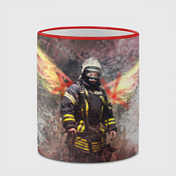 Кружка 3D Пожарный ангел, цвет: 3D-красный кант — фото 2