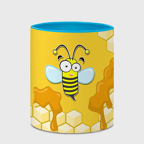 Кружка цветная Веселая пчелка / 3D-Белый + небесно-голубой – фото 2