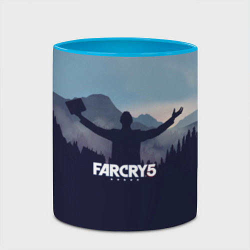 Кружка цветная Far Cry 5: Ave Joseph / 3D-Белый + небесно-голубой – фото 2