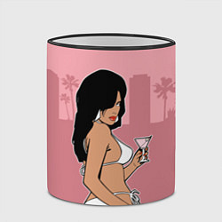 Кружка 3D GTA VC: Girl with Martini, цвет: 3D-черный кант — фото 2