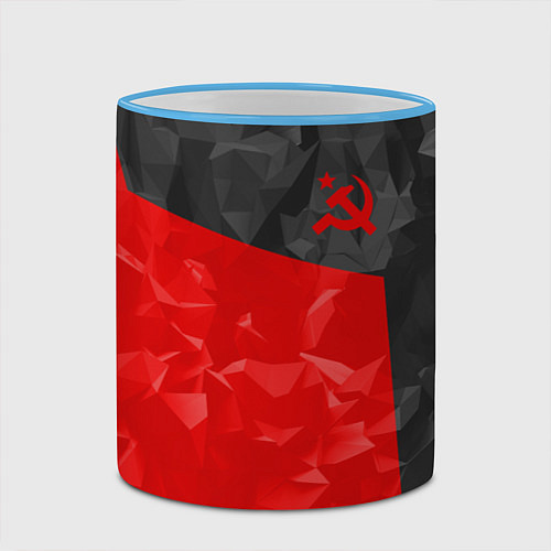 Кружка цветная USSR: Poly Sport / 3D-Небесно-голубой кант – фото 2