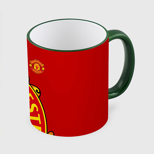 Кружка цветная FC Man United: Red Exclusive / 3D-Зеленый кант – фото 1