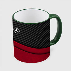 Кружка 3D Mercedes Benz: Red Carbon, цвет: 3D-зеленый кант