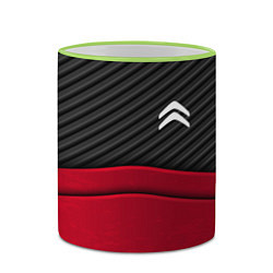 Кружка 3D Citroen: Red Carbon, цвет: 3D-светло-зеленый кант — фото 2