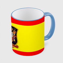 Кружка 3D Сборная Испании, цвет: 3D-небесно-голубой кант