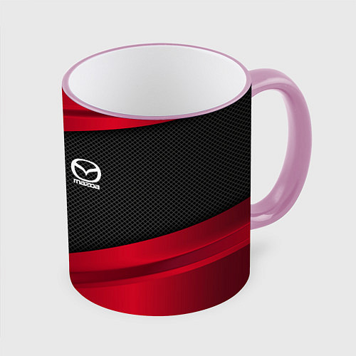 Кружка цветная Mazda: Red Sport / 3D-Розовый кант – фото 1