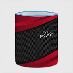 Кружка 3D Jaguar: Red Sport, цвет: 3D-небесно-голубой кант — фото 2