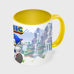 Кружка 3D Sonic Stories, цвет: 3D-белый + желтый