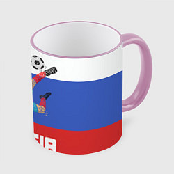 Кружка 3D Russia Footballer, цвет: 3D-розовый кант