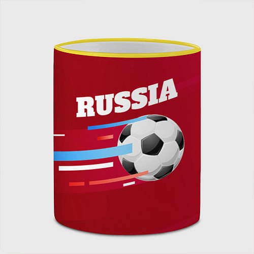 Кружка цветная Russia Football / 3D-Желтый кант – фото 2