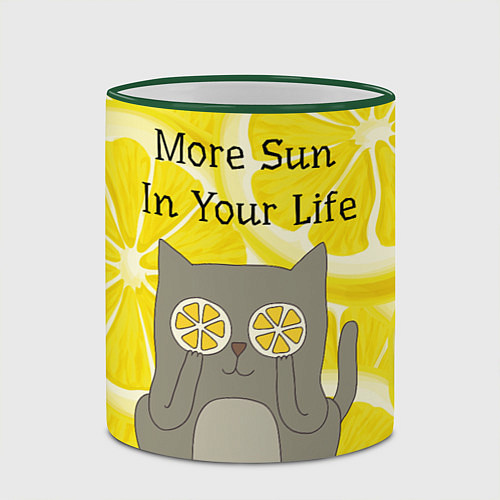 Кружка цветная More Sun In Your Life / 3D-Зеленый кант – фото 2