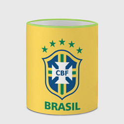 Кружка 3D Brazil Team, цвет: 3D-светло-зеленый кант — фото 2