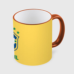 Кружка 3D Brazil Team, цвет: 3D-оранжевый кант